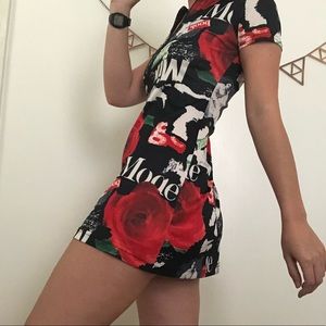 ~vintage ANXIETY mini zip racer dress (xs)~